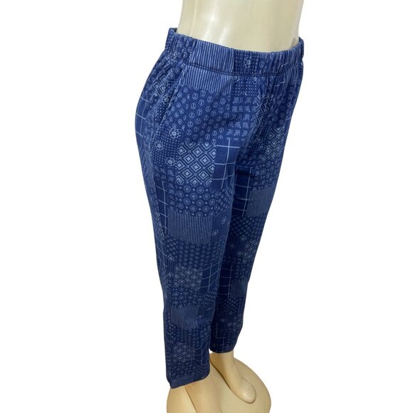 Lands’ End Blue Patchwork Women’s Shirt & Elastic Waist Pants Set Size S - New - Picture 3 of 16